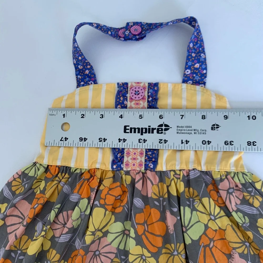 Matilda Jane Patio Party Ellie Halter Top 6 Yellow Floral Boho Shabby Chic Party